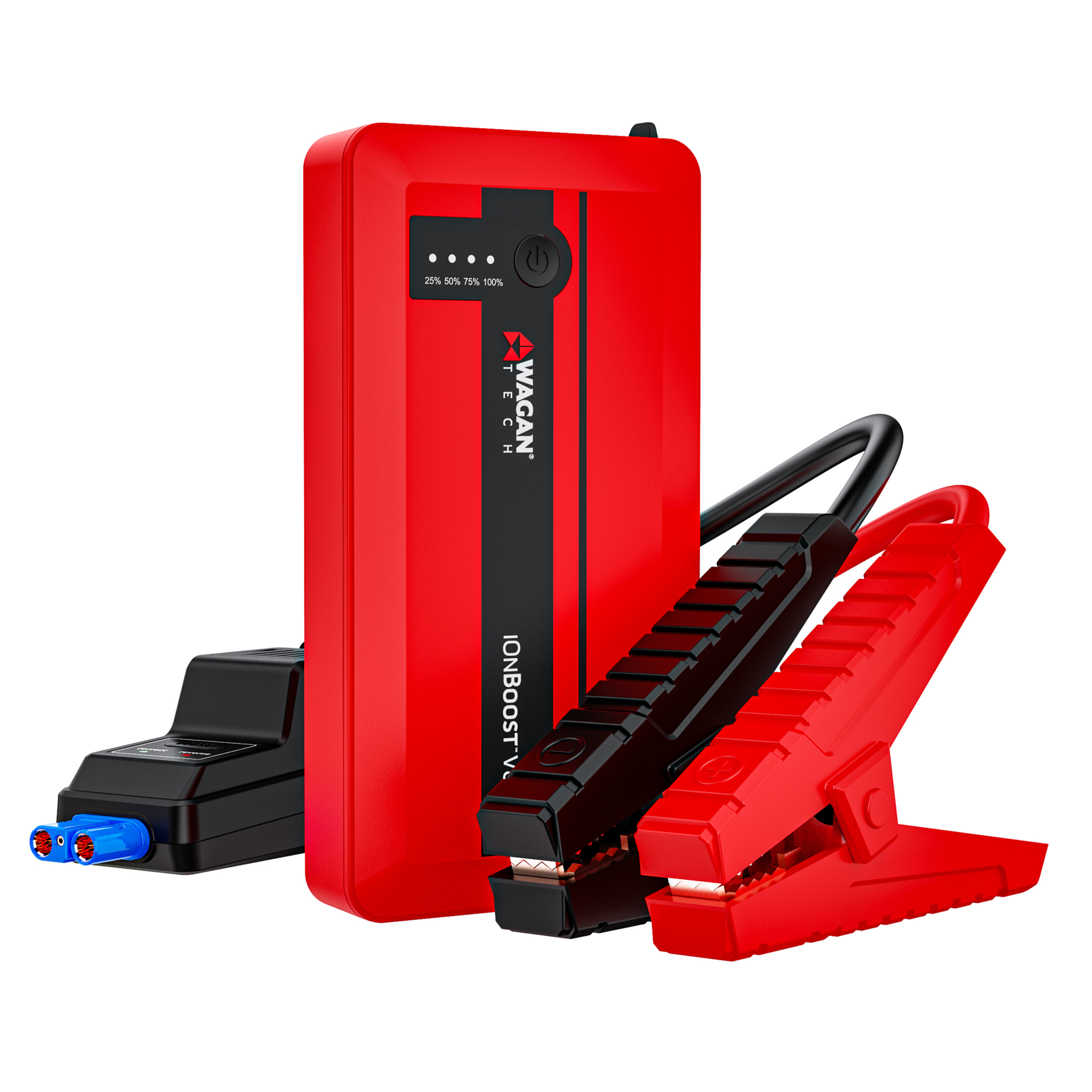 Wagan Tech iOnBoost V8 Slim Lithium Jump Starter — 1200 Peak Amps, 8000mAh Power Bank, LED Work Light, Model# EL7601
